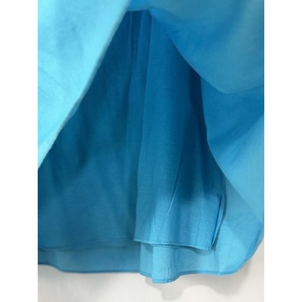 Talbots Women's Size 16 Pleated A-Line Skirt Turquoise Blue Midi Knee Length - Picture 4 of 9